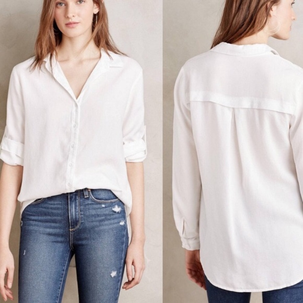 Cloth & Stone White Asbury Button Up Shirt Tunic
